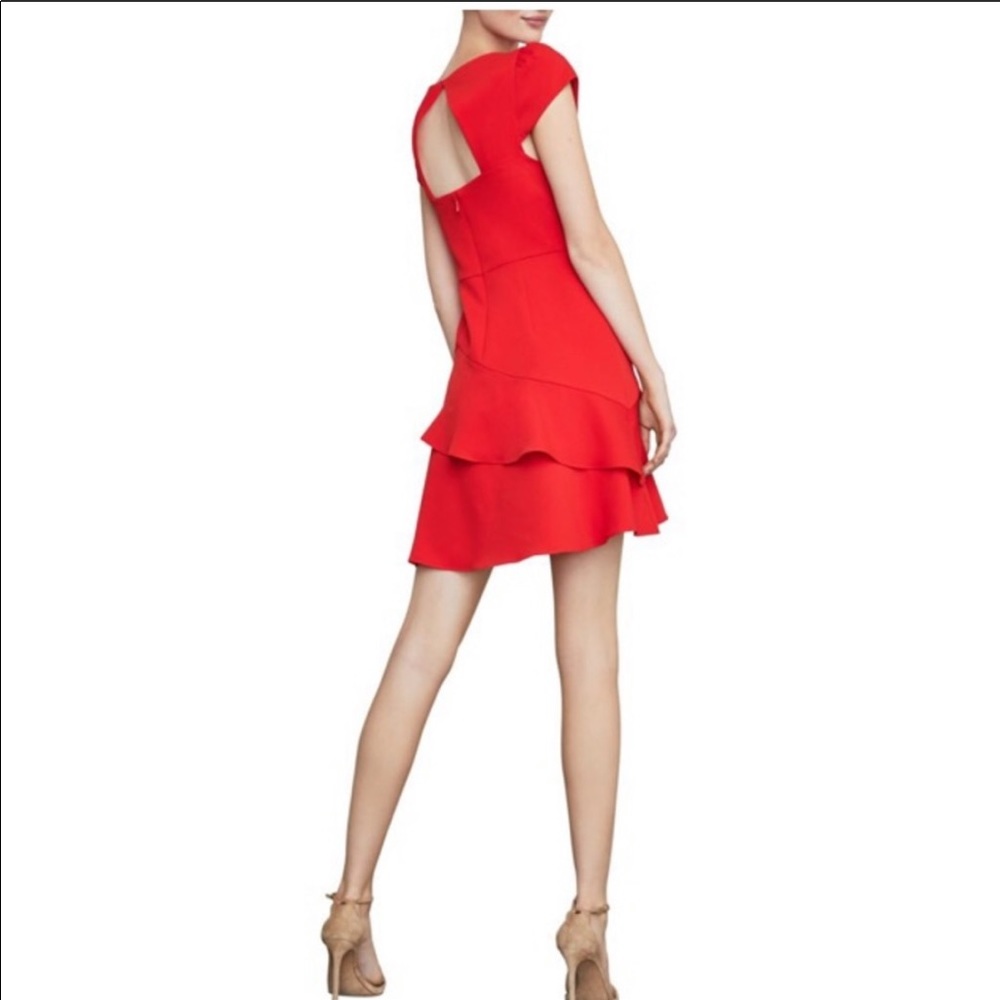BCBGMAXAZRIA Square-Neck Ruffled Mini Dress - Picture 4 of 8